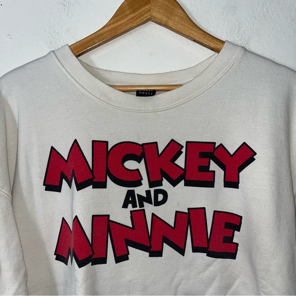 Disney Mickey and Minnie Crewneck Sweatshirt Juniors XXL - Picture 2 of 4